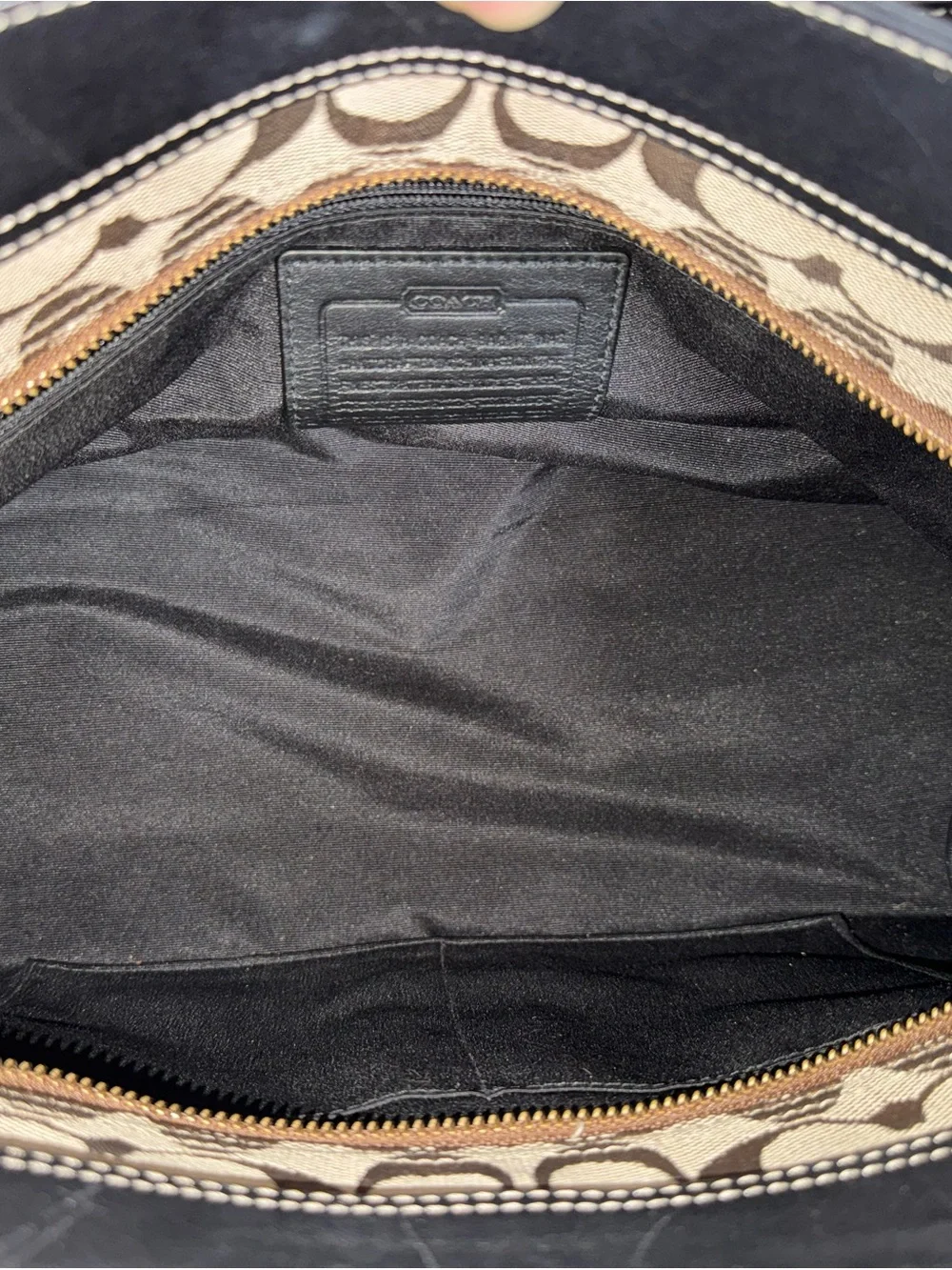 Coach Legacy Signature Double Turn Lock Tote F13131 Black Leather Jacquard